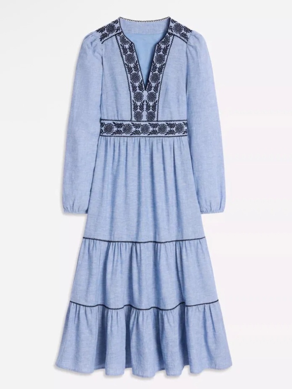 Boden Violet Linen Rich Midi Dress Size 6 - Picture 3 of 14